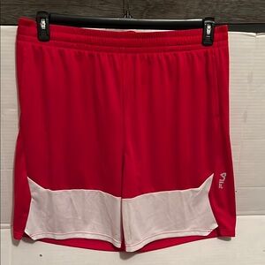 Fila Red and White Athletic Shorts for Men
